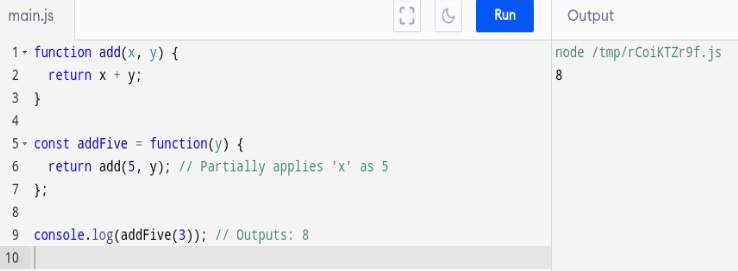 partial application and currying